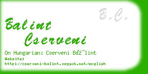 balint cserveni business card